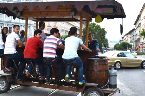 Beer truck in Oktogon